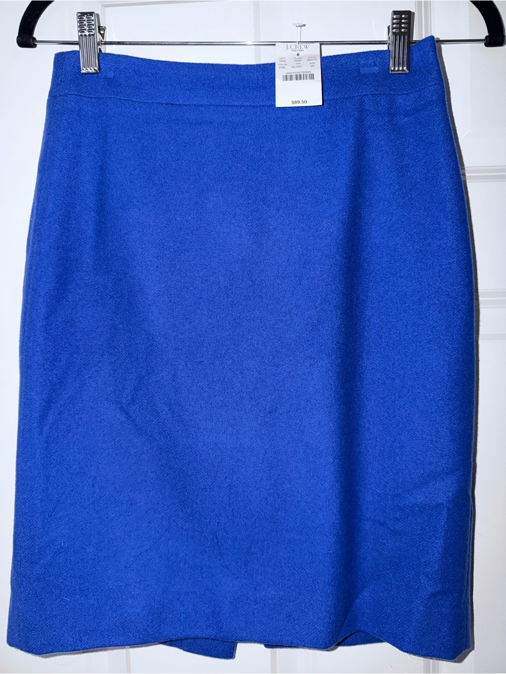 J. Crew Vintage Wool Women's Cobalt Blue Pencil Skirt